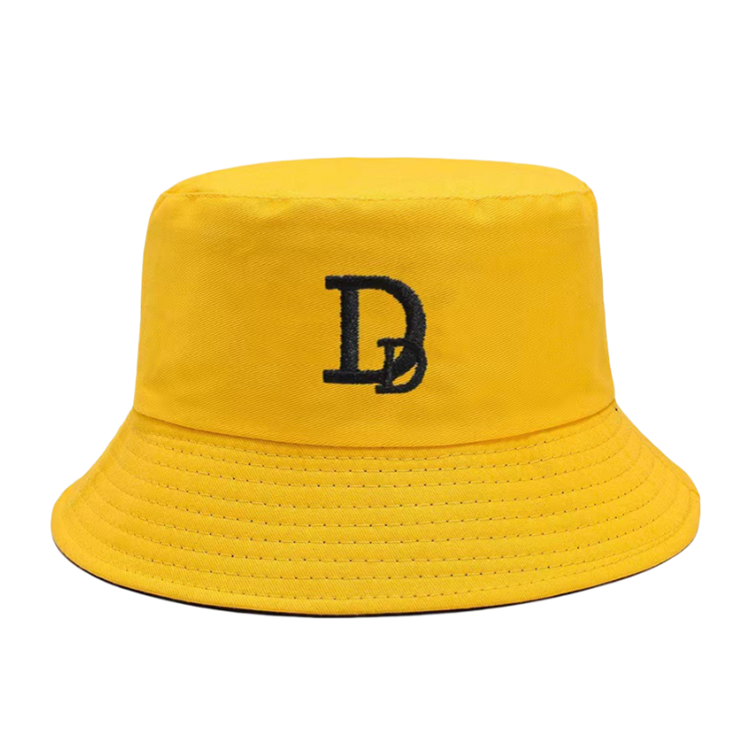 Unisex 3D Embroidery Letter Summer Sun Protection Wide Brim Bucket Hats with Custom Logo